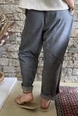 Rustic Nature Linen Blend Barrel Pant Washed Charcoal
